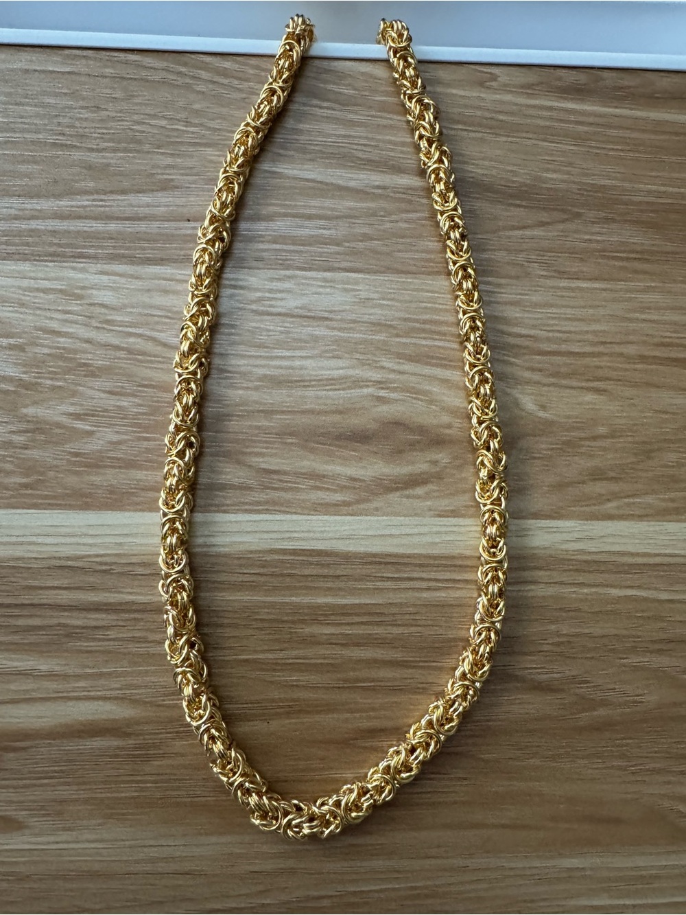 18k PVD Men’s Byzantine chain. Solid necklace with intricate detail throughout.